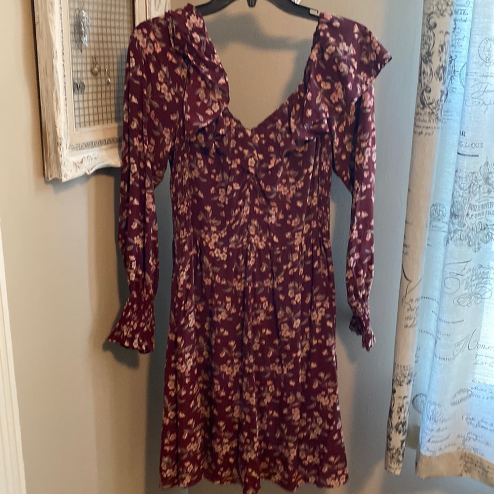 Rebecca Taylor size 8 long sleeve floral BoHo mini dress